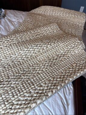 Chunky Handwoven Cream rug runner